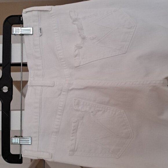 Mother Jeans TOMCAT Roller Chew White Almost Innocent sz27 Chewed hem/pocket - Picture 8 of 16